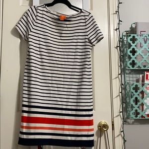 Nautical inspired shift knit dress
